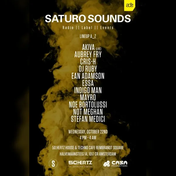 Saturo Sounds ADE Opening Party By Night